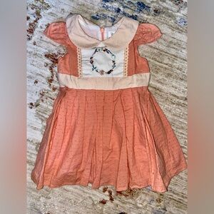 Evies Closet Tangerine Floral Wreath Dress